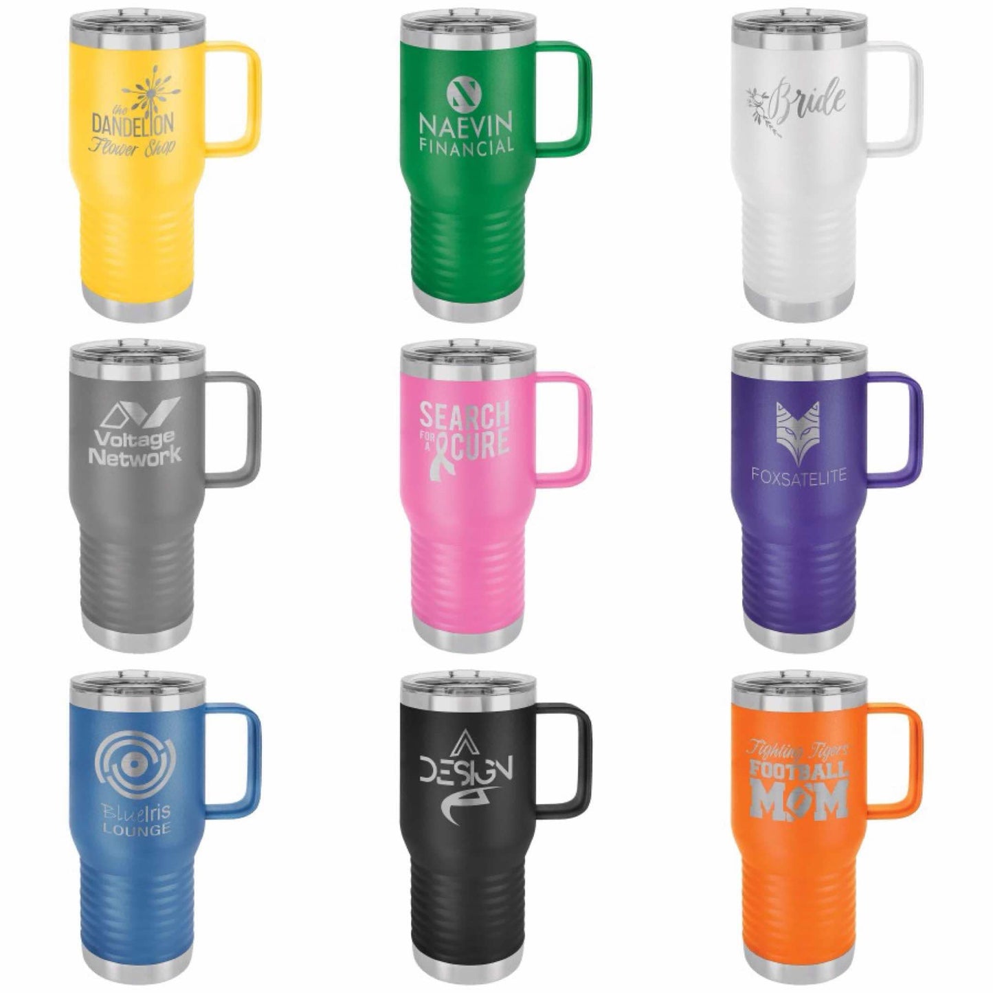 20 Ounce Polar Camel Laser Engraved Tumbler with Handle