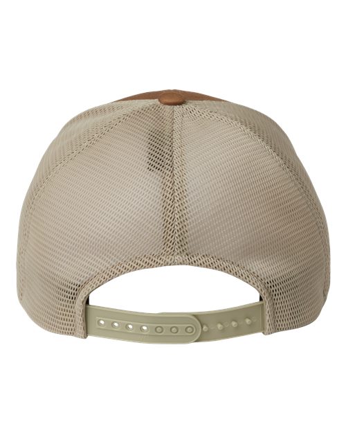BUILD YOUR OWN - Laser Engraved FlexFit Adjustable Mesh Back Leather Patch Hat - Pick your hat, pick your patch!
