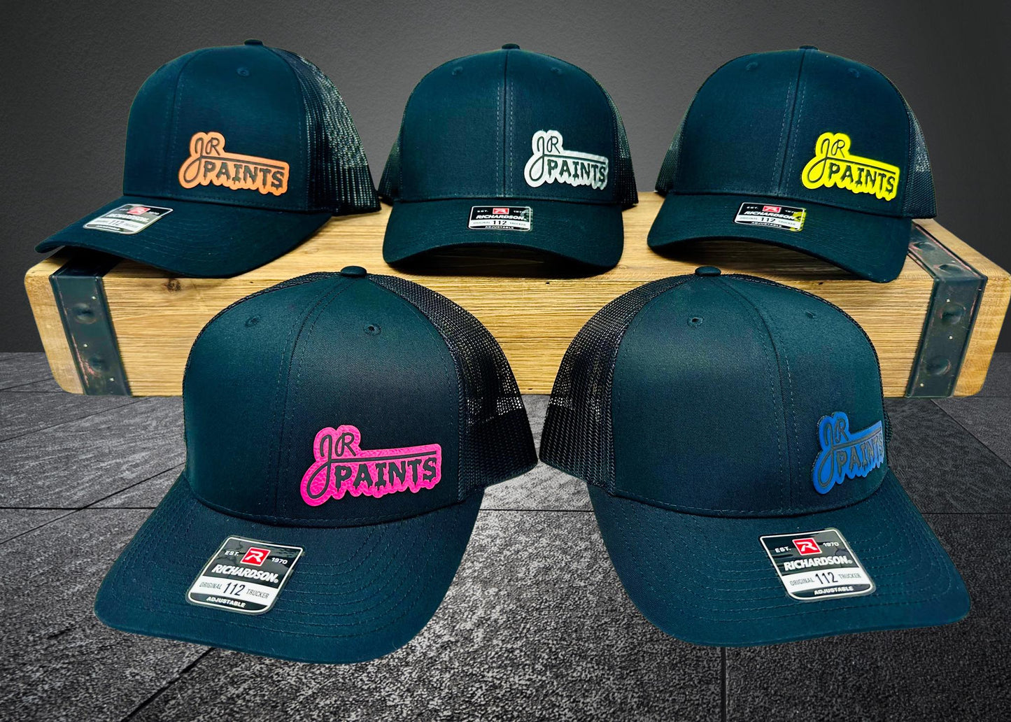 BUILD YOUR OWN - Laser Engraved Richardson 112 Leather Patch Hat - Pick your hat, pick your patch!