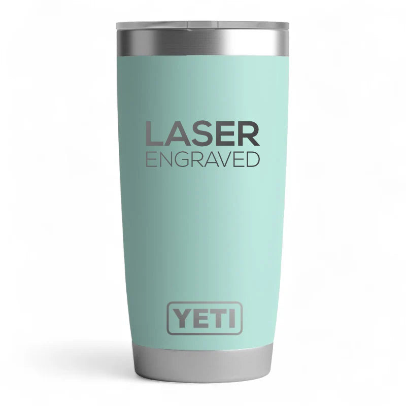 20 Ounce Yeti Rambler Laser Engraved Tumbler with Slider Lid