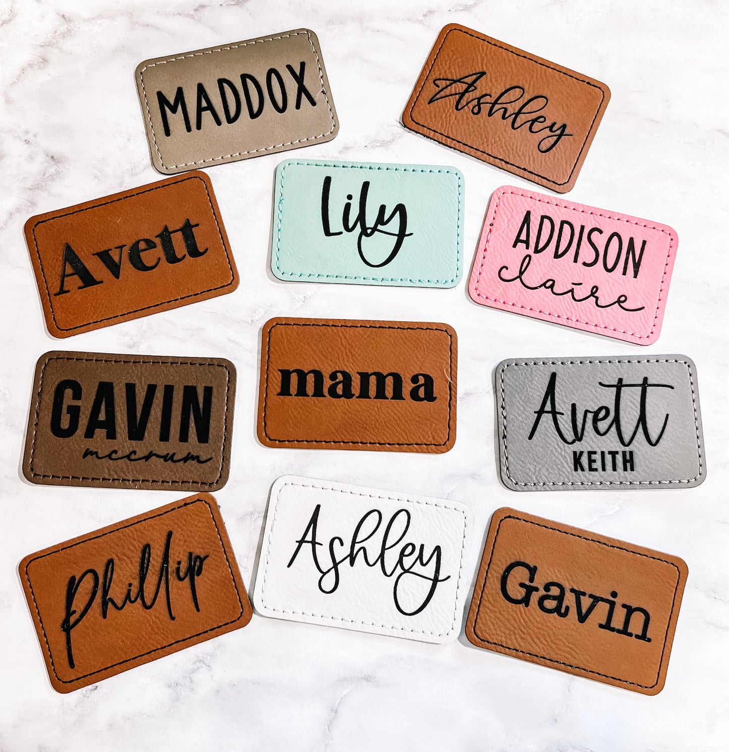 Leather Patches with ready to use Adhesive backing - Personalized