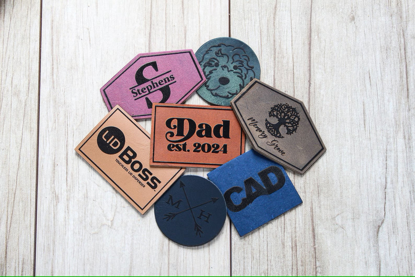 Leather Patches with ready to use Adhesive backing - Personalized